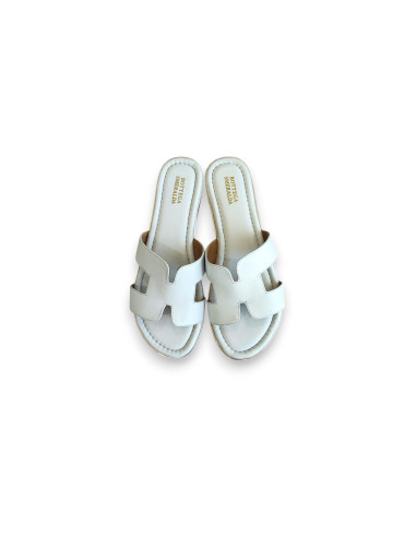 Ciabattina in Pelle Modello Hermes Bianca
