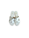 Ciabattina in Pelle Modello Hermes Bianca