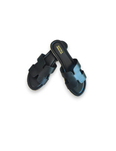 Ciabattina in Pelle Modello Hermes Nera 2