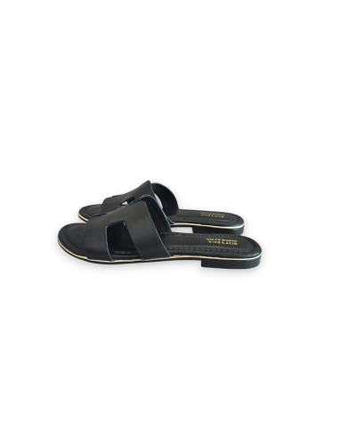 Ciabattina in Pelle Modello Hermes Nera