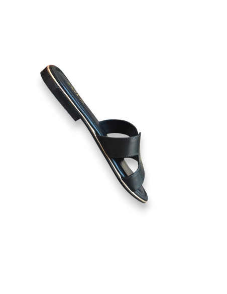 Ciabattina in Pelle Modello Hermes Nera