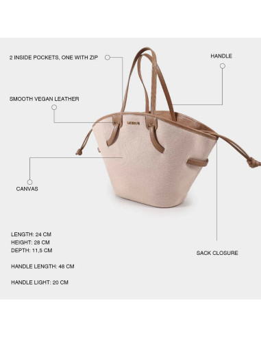 Borsa a mano Label Rose ABBIE - ROSA