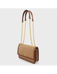 Borsa Label Rose a tracolla ELOISE RAFIA - CUOIO 2
