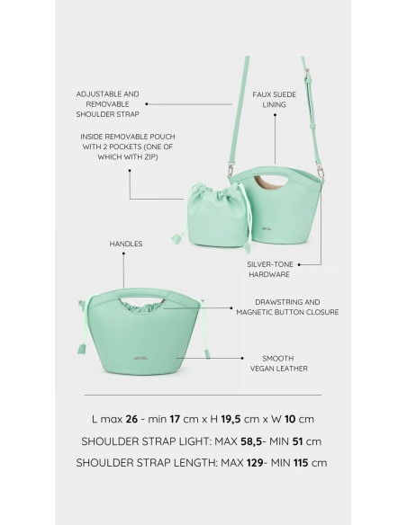 Borsa Label Rose a mano JOY - GREEN
