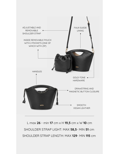 Borsa Label Rose a mano JOY - BLACK