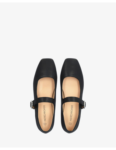 Ballerina piatta Mary Jane Nera Numeri Grandi