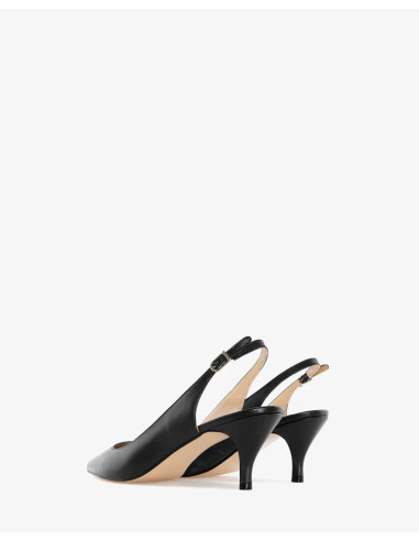 Elena Slingback in Vera Pelle Nera Numeri Piccoli