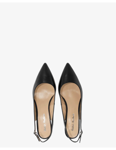 Elena Slingback in Vera Pelle Nera Numeri Piccoli