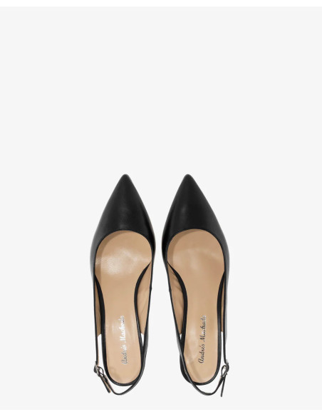 Elena Slingback in Vera Pelle Nera Numeri Piccoli