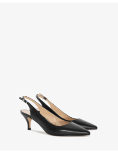 Elena Slingback in Vera Pelle Nera Numeri Piccoli 2