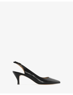 Elena Slingback in Vera Pelle Nera Numeri Piccoli