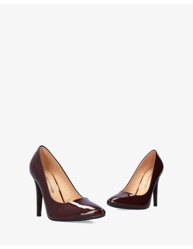 Décolleté in vernice Bordeaux