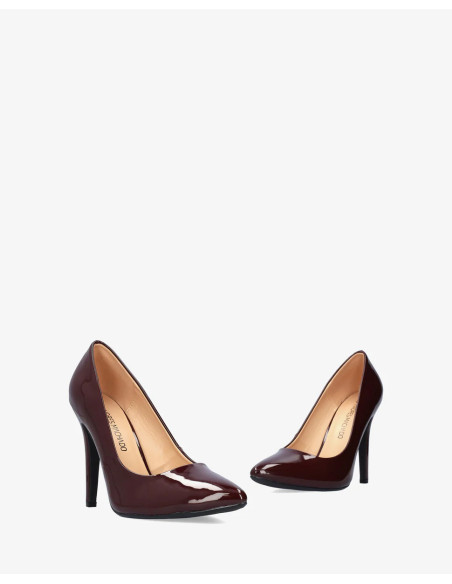 Décolleté in vernice Bordeaux