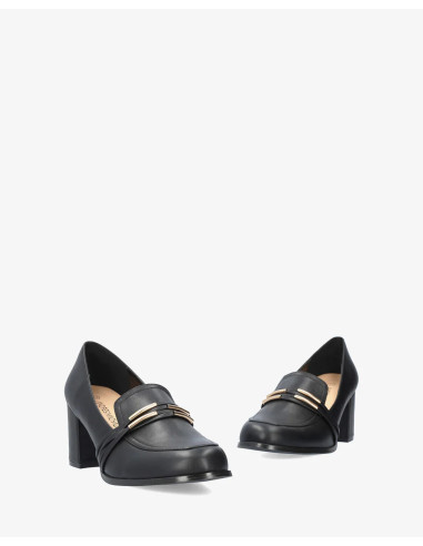 Mocassino con tacco nero Numeri Grandi