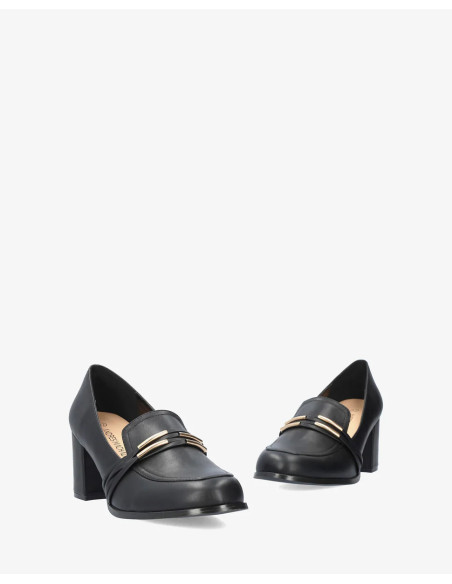 Mocassino con tacco nero Numeri Grandi
