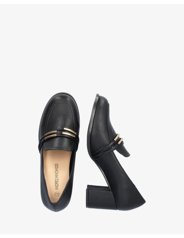 Mocassino con tacco nero Numeri Grandi