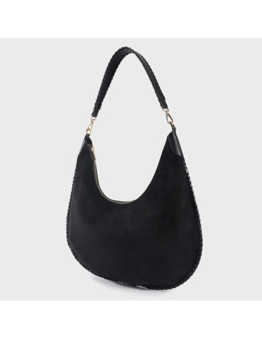 BORSA A SPALLA AURORA - NERA LABEL ROSE