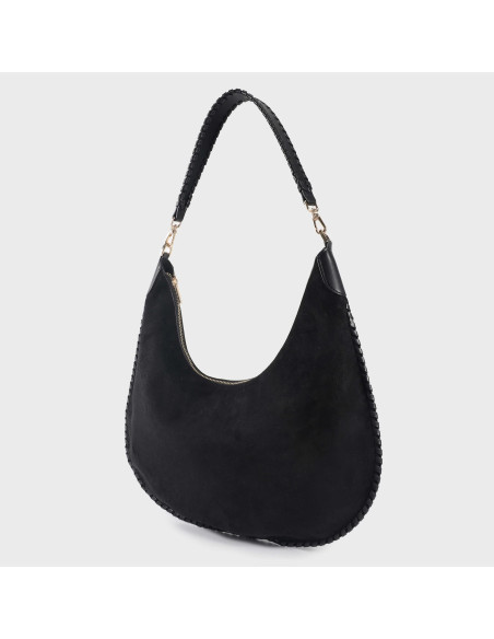 BORSA A SPALLA AURORA - NERA LABEL ROSE