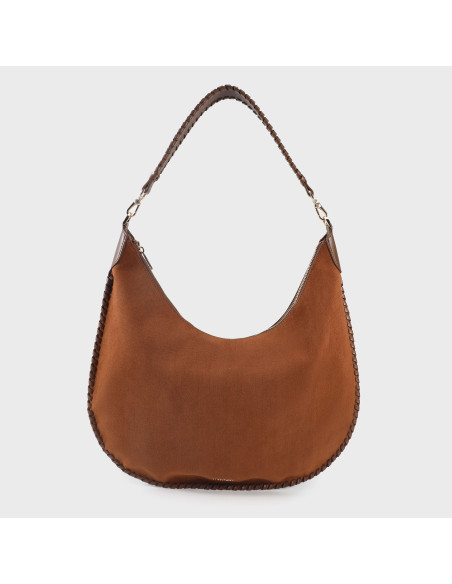 BORSA A SPALLA AURORA - ALMOND LABEL ROSE