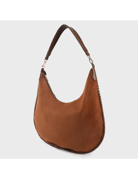 BORSA A SPALLA AURORA - ALMOND LABEL ROSE