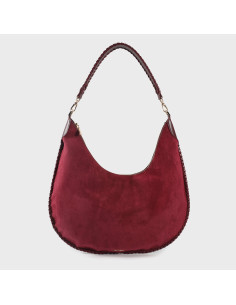 BORSA A SPALLA AURORA - BORDEAUX LABEL ROSE